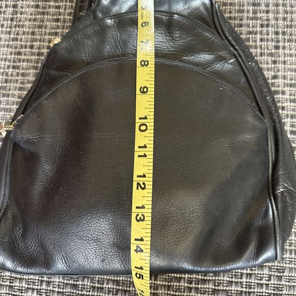 Genuine Black Leather Perlina New York Sling Backpack - - Picture 10 of 10